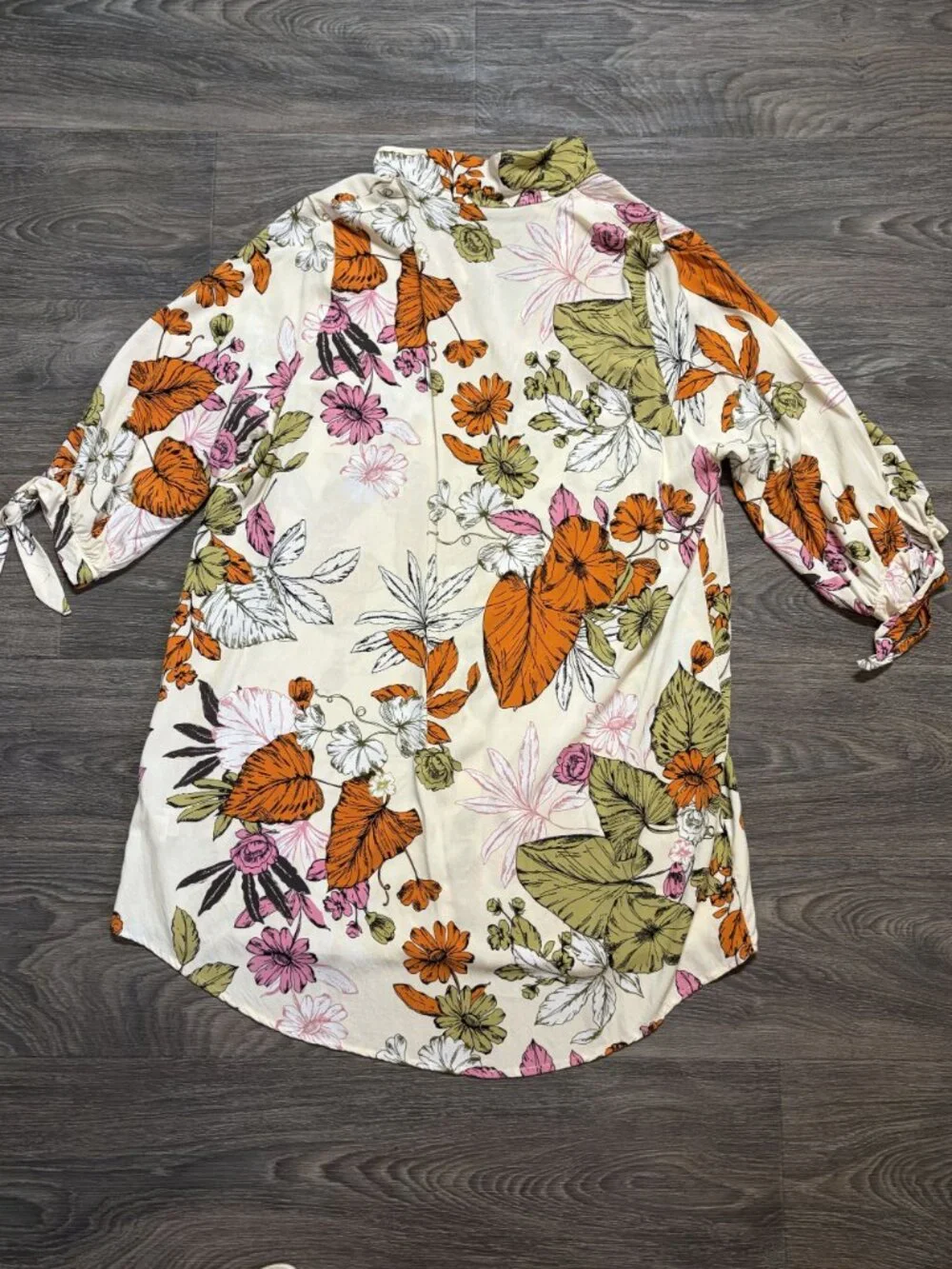 Cupshe Oaklyn Floral Buttoned Shirt Beach Dress XL Bohemian Tropical Summer Styl